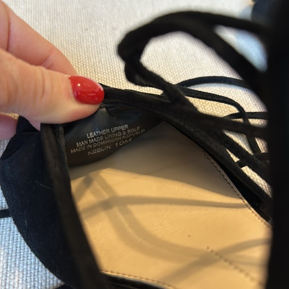 Gianni Bini Keelin Lace-Up Black Velvet Heels - Picture 8 of 10